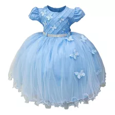 Vestido De Festa Encantado Infantil Borboletas 1 Ao 3 Anos 