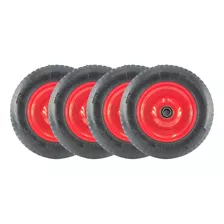 4 X Roda Pneu Completo Carrinho De Mão 100kg 3,25x8