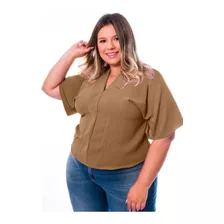 Blusa Feminina Manga Morcego Decote V Tecido Duna Tendência