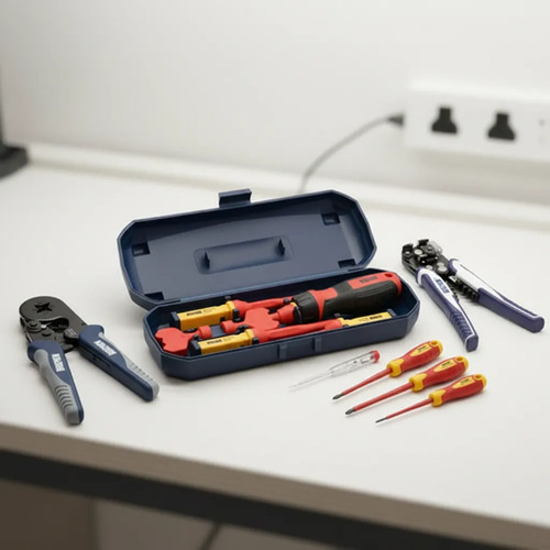 Kit Bremen: Pinza Crimpeadora Tubulares 0.25 A 10mm + Set Destornilladores Aislados + Varilla Interc 8pz