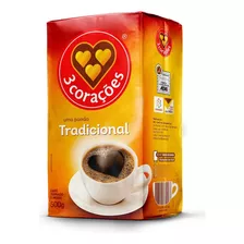 03 Corações Tradicional Molido Café Torrado Bolsa Unidad 500g