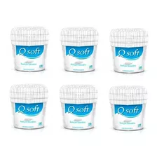 6 Pack Q-soft Hisopo Cotonete 100% Algodón Flexible X 150un