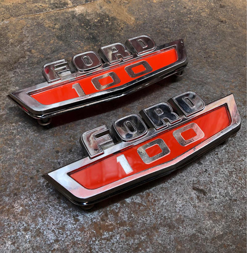 Emblemas Laterales De Cofre Ford Pickup 1962 1963 1964 Foto 3