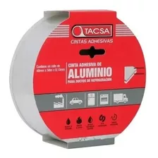 Cinta Adhesiva De Aluminio Tacsa 48mm X 50m Ultra Resistente Color Gris Liso