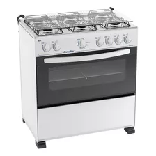 Fogão De Piso Esmaltec 6 Bocas Bali, Mesa De Inox, Branco