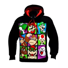 Buzo Super Mario Bros Doble Estampa Frizado Calidad Premium