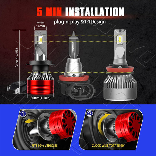 Kit De Faros Led H7 For 1998-2001 Audi A4 36000lm Foto 4