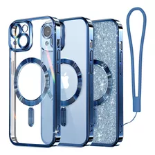 Funda De Celular Meifigno, P/ iPhone 15 Plus, Azul Profundo