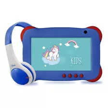 Tablet 7 Pulgadas Android Con Audífonos Para Niños Azul - Ps