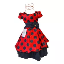 Vestido Infantil Festa Temático Princesa Ladybug Minnie
