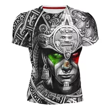 Playera Azteca Sublimada 100% Full Calendario 