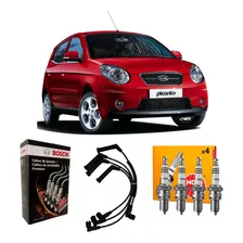 Kit Cabo E Vela Ignição Ngk Kia Picanto 1.0 Ex 5p 64 Hp 2008