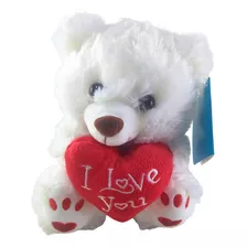 Urso Pelucia Romantico I Love You Coração 18cm