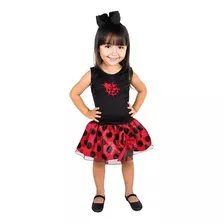 Fantasia Infantil Vestido Joaninha - 2 A 8 Anos