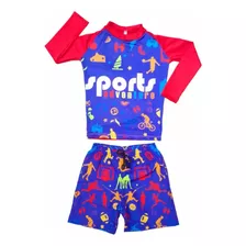 Traje De Baño Para Niño - Buzo Y Pantaloneta Deportes