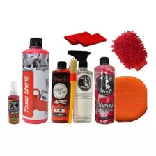 Kit Rojo Lavado De Auto Shampo+apc+cera Toxic Shine