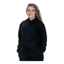 Moletom Feminino Liso Flanelado Canguru Inverno Promoção