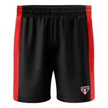 Bermuda Braziline Kool São Paulo Masculino Preto E Vermelho