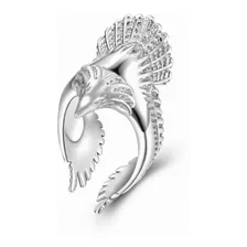 Anillo Águila Ajustable Regulable Plata 925 Hombre Pájaro