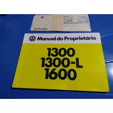 Manual Proprietário Fusca 1300 1300l 1600 Ano 1979 + Cartão 