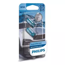 Kit 2 Lampara Posicion T10 Philips White Vision Ultra W5w