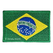 Patch Bordado Termocolante Ferro Passar Bandeira Do Brasil
