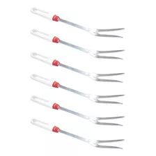 Set X 12 Tenedor Pinche Parrillero Dos Dientes Acero Inox