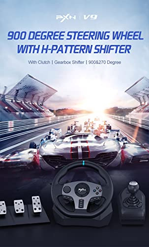 Pxn V9 Gaming Racing Steering Wheel, 270/900 Car Simulation Foto 2