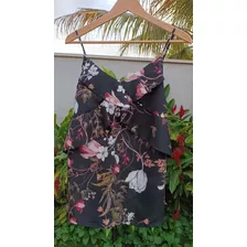 Blusa Regata Floral C&a Trespassada No Busto