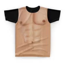 Camiseta Camisa Peitoral Corpo Musculoso Malhado Homem