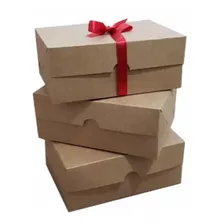 100 Unid De Caixas Para Presentes Kraft Tamanho 20x20x8cm