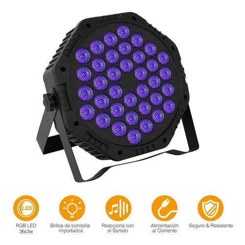 Cañon De Led Rgb Audioritmico Dmx Automatico Multicolor 36x3