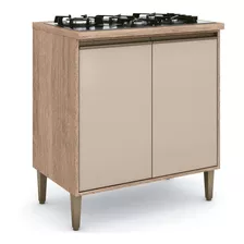 Balcão Armário Mdf 2 Portas 1 Prateleira Cozinha Marrom