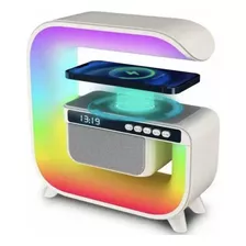 Velador Parlante G 4 En 1 Luz Rgb Reloj Carga Inalámbrica