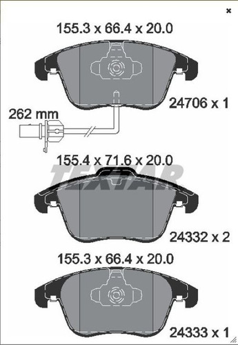 Balatas Delanteras Audi A4 2009-2015 Textar Foto 2