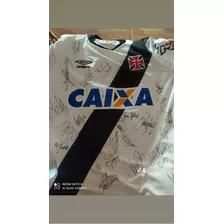 Camisa Do Vasco Autografada Tamanho G Branca 