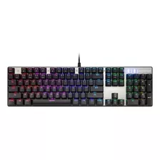 Teclado Gamer Motospeed Inflictor Ck104 Qwerty Outemu Red Inglés Us Color Plata Con Luz Rgb