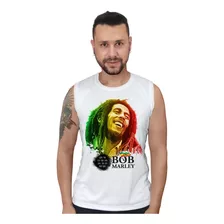 Camiseta Regata Bob Marley Reggae Bandas E Artistas Camisas