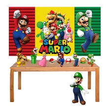 Kit Festa Luigi Super Mario World Display + Painel 150x100cm
