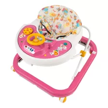 Andador Infantil Musical Para Bebê Menina +6m Rosa Até 12kg