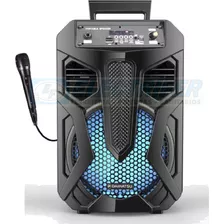 Parlante Portatil Daihatsu Led Ds550 Bt Usb Fm Aux Mic 3 Cts Color Negro