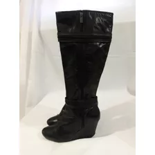 Bota Taco Chino 100% Cuero Kenneth Cole N°40 Negro Usado 