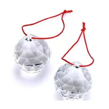 Kit Feng Shui 2 Bolas Esferas Multifacetada Cristal K9 40mm 