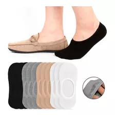 6 Pares Meias Sapatenis Invisível Masculino Soquete Silicone