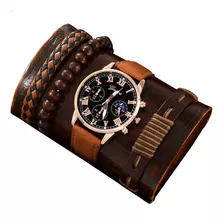 5pcs Conjunto De Reloj Casual Para Hombre Contiene Pulsera