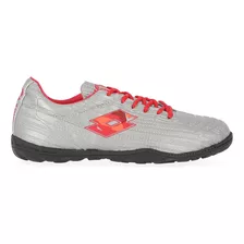 Botines Lotto Solista Sof 800 Turf En Gris Y Rojo