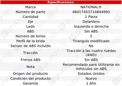 Maza Delantera Izquierda O Derecha National S10 1983 A 1993 Foto 3