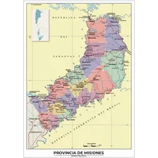 Mapa Provincia De Misiones Lona 65cm X 90cm Politico