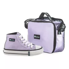 Zapatillas + Bolso Addnice Vulcan Metallic Lila 2731