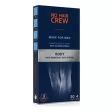 No Hair Crew- 20 Bandas Cera Depilatorias Masculinas Premium